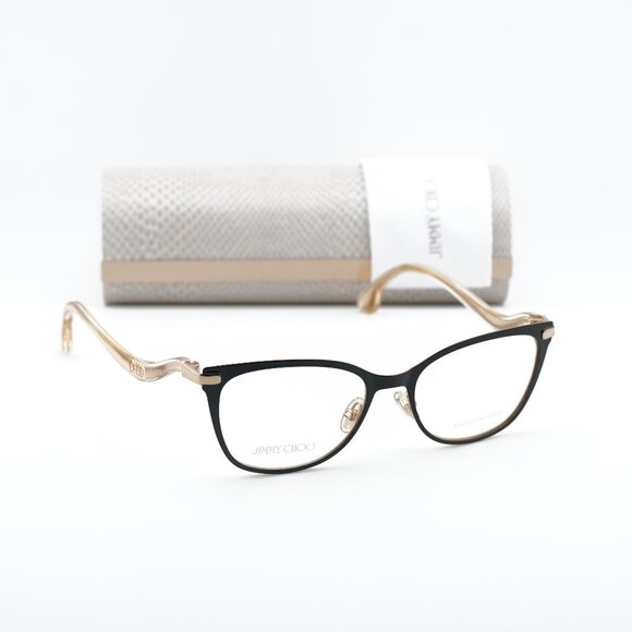 Jimmy Choo JC256 02M2 00 Cat Eye 51mm Eyeglasses - Black/Gold - Picture 1 of 10